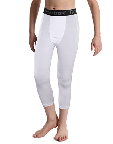 Roadbox 3/4 Boys' Compression Pants - Youth Kids Running Leggings Sports Tights for Football Basketball Baseball2
