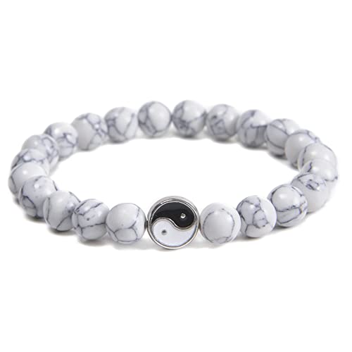 Bracelets de perles en pierre naturelle de qualité supérieure et finitions Yin Yang