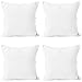 Encasa Homes Couvre-oreillers 40 x 40 cm Vierge Blanc Pack de 4 avec fermeture à glissière invisible - en sergé de polyester souple, adaptées à l'impression numérique et peinture par sublimation