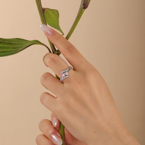 Jeulia Customized Birthstone Rings for Women Personalized Mother's Day Gifts Custom Name Engraved Rings for Anniversary Friendship Gifts with Jewelry Box3