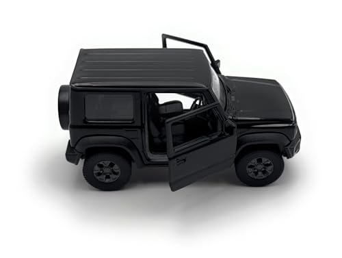 Generisch Modellauto kompatibel mit Suzuk Jimny SUV Fahrzeug Miniatur Auto Maßstab 1:34-39 schwarz