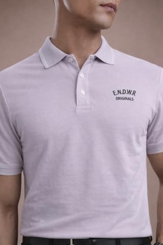 Image of ENDEAVOUR WEAR Men Men Short Sleeve Solid Cotton Rich Polo T Shirt | Collar Tshirts | Half Sleeves | Plain-Regular Fit