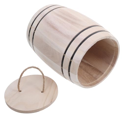 BESTonZON 木製デスクオーガナイザー 木樽型ペン立て 小物収納 インテリア木樽 コーヒー豆 茶葉用 卓上整理 木製装飾品