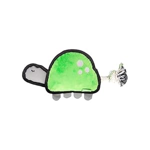 Only Natural Pet Sea Creatures Recycled Plush Dog Toys – Durable Double-Stitched Design with Internal Squeaker, Rope Tug Tail & Plush Head – Squeaky Pet Toy | Titan The Turtle, 11″ x 5.5″