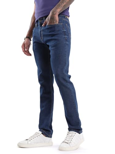 Image of WROGN Men's Cotton Stretch Jeans | Mid Rise | Slim Fit