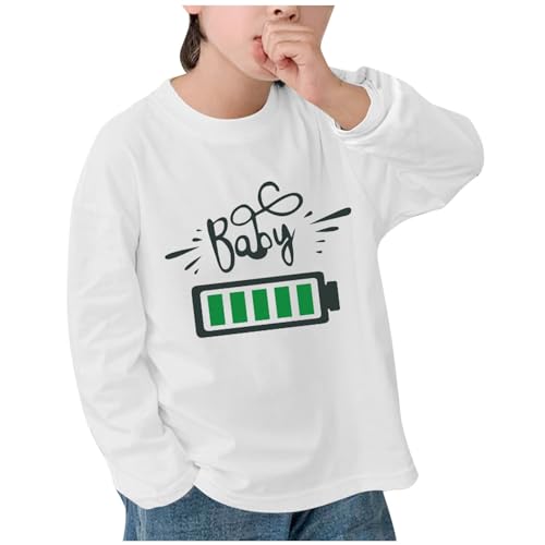 Boys Girls Long Sleeve Shirts Cotton Casual Comfort Thermal Top Crewneck Funny Printed Kids T-Shirt for Spring 2-9Y