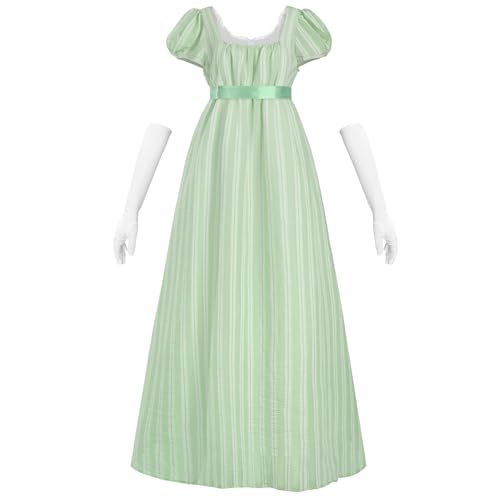 Robe de bal victorienne Regency costume d'époque haute qualité avec gants de cérémonie