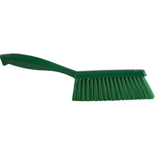 Image of Vikan 45872 Bench Cleaning Brush, Polypropylene /Polyester Soft Bristle Dustpan Brush & Sweeper With Handle, 14-Inch, Green