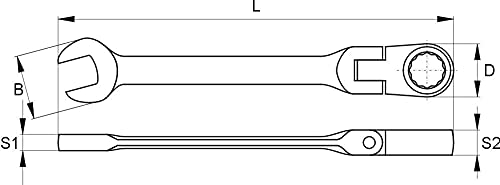 YATO YT-1676 10 mm Flexible Combination Ratchet, Chrome - Image 4