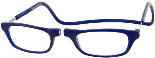 CliC Reader Single Vision Half Frame Designer Reading Glasses, Matte Blue, +1.50