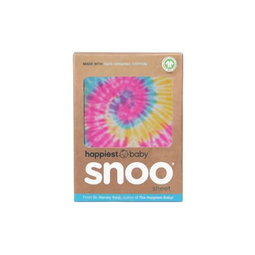 Image of Happiest Baby SNOO Bassinet Fitted Sheet - 100% Organic Cotton Nursery Bedding - Fits SNOO Sleeper Crib Mattress (Tie Dye Rainbow)