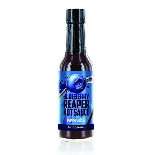Pepper Joeâ€™s Blueberry Reaper Hot Sauce â€“ Premium All-Natural Carolina Reaper Sauce â€“ Made with Worldâ€™s Hottest Chili Pepper and Ripe Blueberries â€“ 5 Ounces