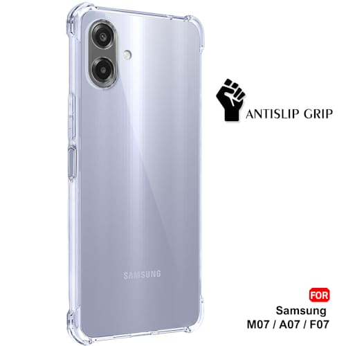 Image of TheGiftKart Transparent Crystal Clear Back Cover Case for Samsung Galaxy M07 / F07 | Shockproof Soft TPU Case | Cushioned Edges for Ultimate Protection Back Cover Case (TPU, Transparent)