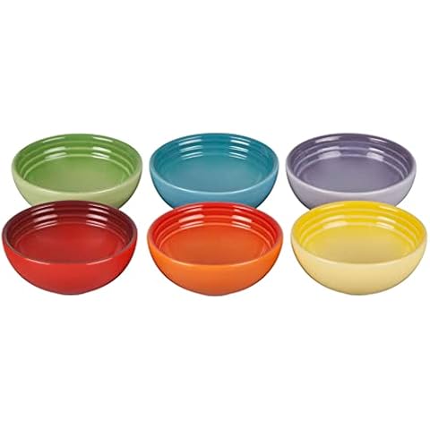 Le Creuset Stoneware Pinch Bowl Gift Set, Set of 6 Prep Bowls, Multi Color, 2 OZ Cover