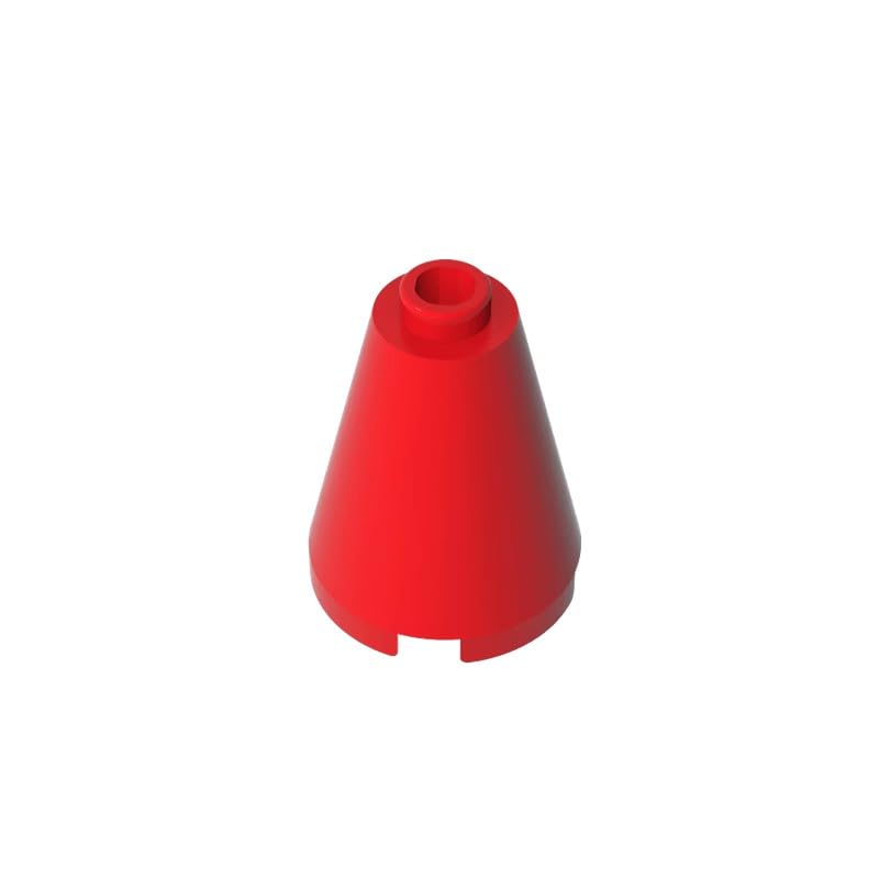 XYEIUGO 14918 Round Brick Cone 2x2x2 with Blocked Open Stud, Red, 50 PCS โ image 1