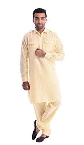 Suit Pathani de lino para hombre Kurta Royal conjunto tradicional 4