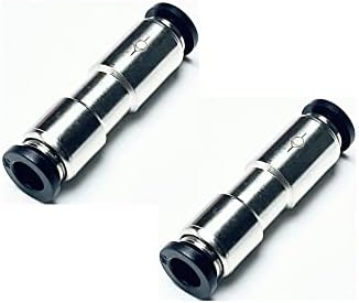 VETLEY PNEUMATIC Black Air Straight Union 1/4 Inch Tube OD Check Valve Quick Release Push to Connect Fitting CVPU1/4(Pack of 2)