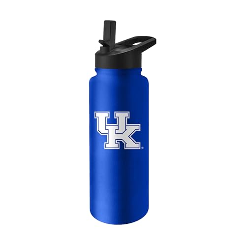Image of Logo Brands NCAA Kentucky Wildcats 34 oz Stainless Steel Quencher Bottle - Team Color, Straw Included, No-Spill Lid, Easy Carry Handle - Keeps Drinks Cold For Hours