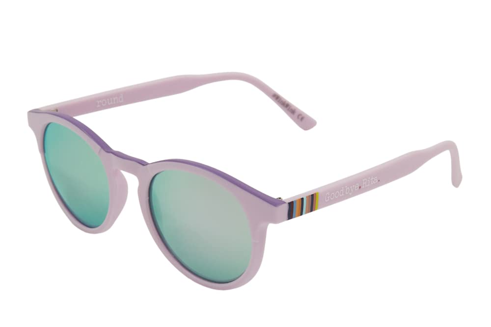 Goodbye, Rita. - Occhiali da Sole per Uomo e Donna - Collezione Round - Modello 20 - Prodotti in Policarbonato - Lenti TAC con Effetto Specchio di Colore Viola - Rosa - 140x50 mm