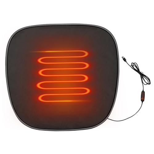 Heated Seat Covers for Cars, 17.7x18inch 5V USB Heated Car Seat Cover, Anti-Slip Heated Seat Covers, 3-Gear Temp Adjustable Heating Pad for Car in Cold Weather (Black)