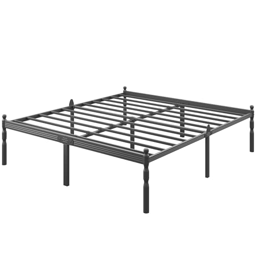 VTWAZAST 18 Inch King Bed Frame Heavy Duty Metal Platform with Anti-Slip Design to Prevent Mattress Sliding Storage Space No Box Spring Needed Easy Assembly