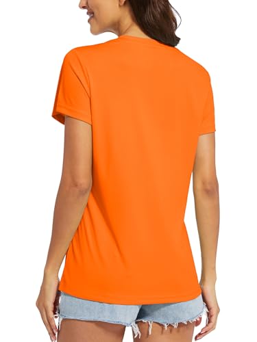 Image of MAGCOMSEN Women's Short Sleeve T-Shirt Quick Dry Athletic Tee Shirt Running Workout Yoga Top Tee Performance Shirts