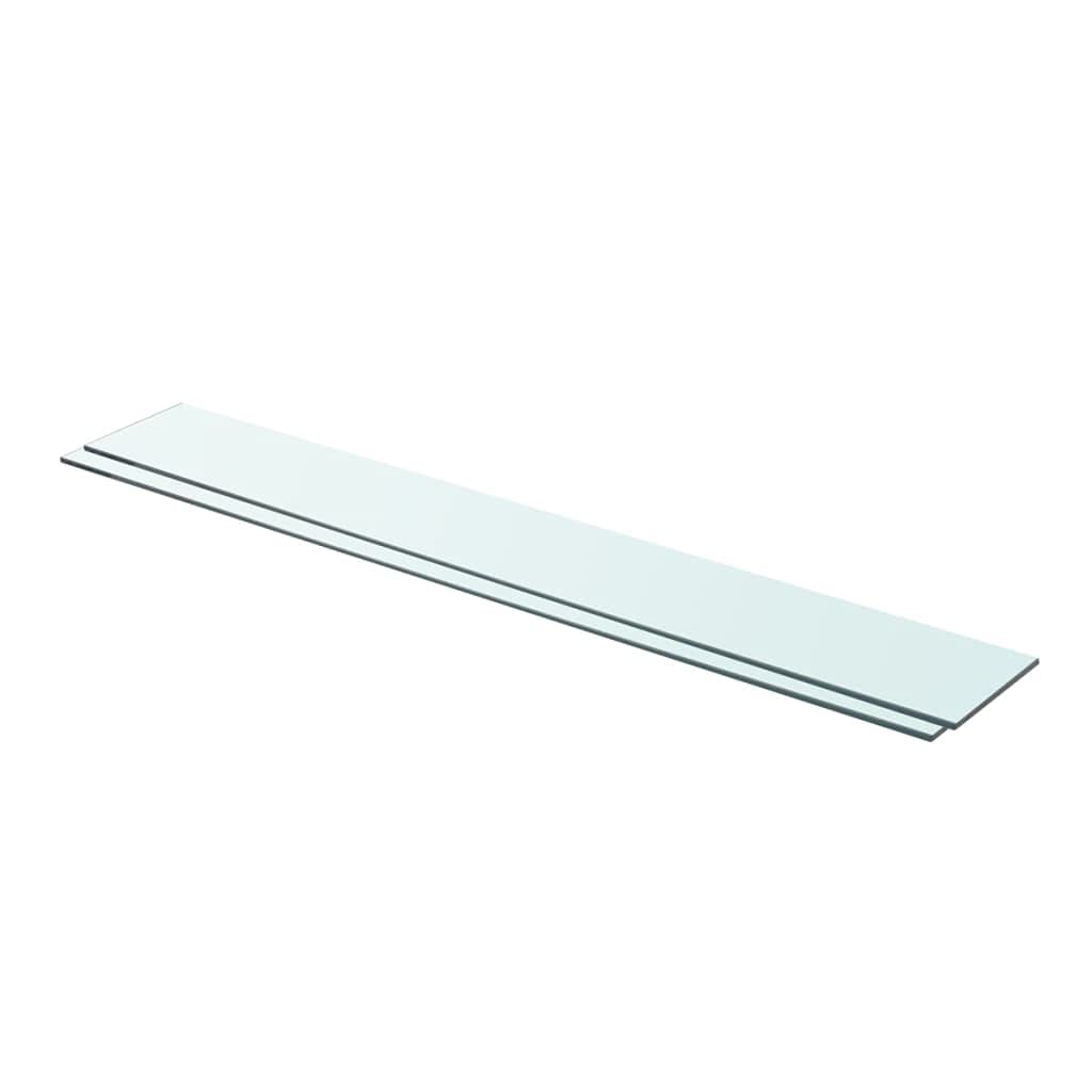 Estantes de pared de cristal transparente premium pulido de 90 cm dos repisas