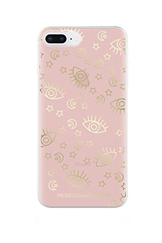 Rebecca Minkoff Be More Transparent Case for iPhone 8 Plus & iPhone 7 Plus - Metallic Galaxy Rose Gold Gold Foil - RMIPH-054-MGRG