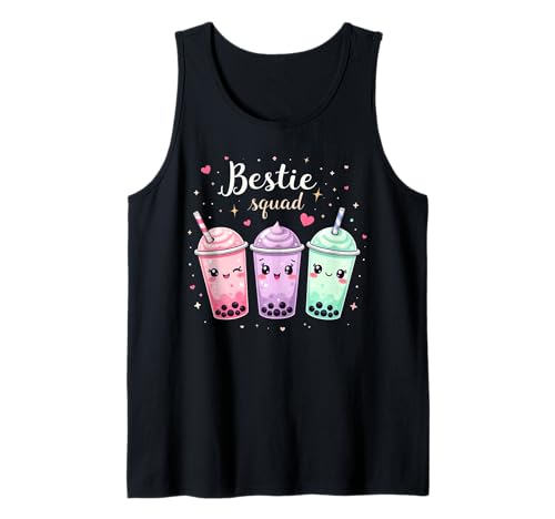 Funny Women Best friends Besties Bestie Squad Boba Matching Débardeur