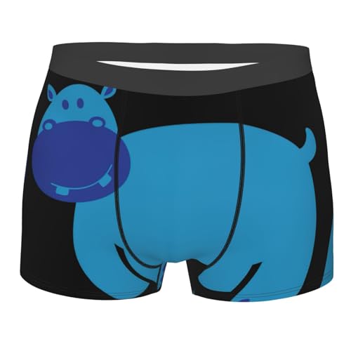 RRhgipp Cute Hippo - Calzoncillos tipo bóxer para hombre, transpirables, absorben la humedad, no se suben, regalo, Negro, L-XXL