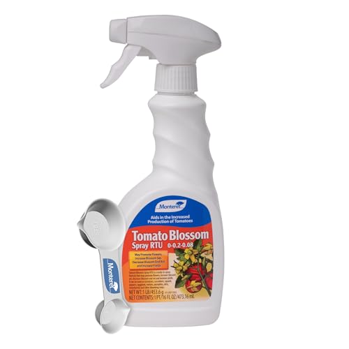 Monterey Tomato Blossom Spray RTU Bundled with Measuring Spoon Ready-to-Spray Formula for Increased Tomato Production Blossom Set & Yield Reduces Blossom End Rot 16 fl oz