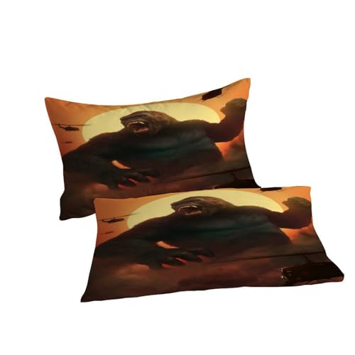 Housse de couette gorilla 200x200 parure de lit animale en microfibre - 7