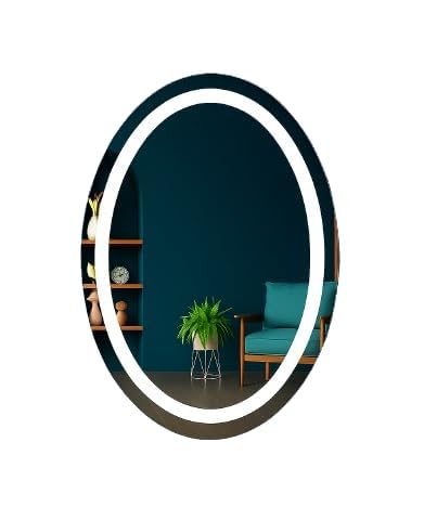 Image of Creative Arts n Frames LED Wall Mount HD Mirror with 3 Color Light Tone for Home Wall Living Room Bedroom Bathroom Hotel Decor Items (18x24 inch Oval)
