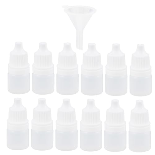 FUNOMOCYA 12-Pack 3ml Empty Eye Dropper Bottles Portable Squeezable Liquid Dropper Bottles for Essential Oils Eye Drops Pigments