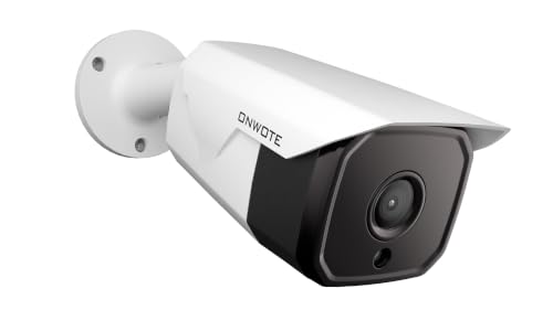 ONWOTE 4K 8MP PoE IP Security Camera AI Human Vehicle Detection 3840x2160 8 Megapixels 134 FoV Video Audio Indoor Outdoor Commercial Wired Camera for Business Add-on to PoE NVR System (White)