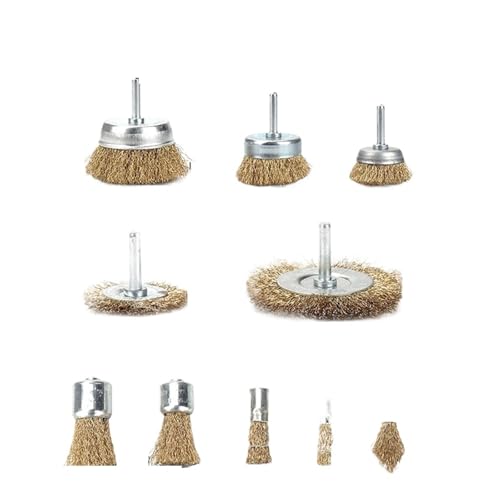 Jeu de coupelles roue à tige foret brosse métallique de haute résistance