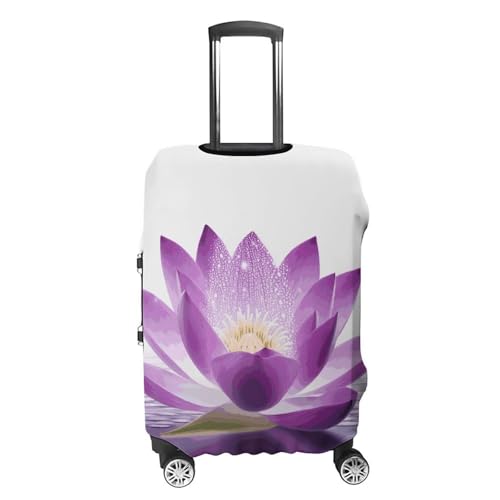 Flower Purple Printed Luggage Cover Protector, Fits 18-32 Inch Luggage4