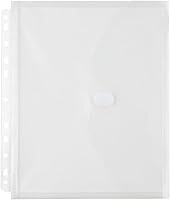 Vista 13 de JAM PAPER Sobres de plástico de 3 agujeros con cierre de gancho y bucle, folleto de cartas, 9 1/2 x 11 1/2 con expansión de 1 pulgada, color verde