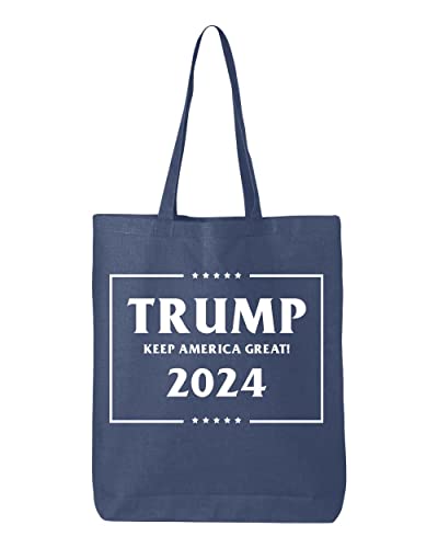 shop4ever Trump Keep America Great 2024 45th US President Eco Cotton Tote Reusable Shopping Bag