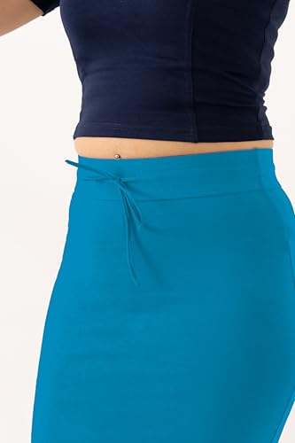 Image of DESI GIRL Cotton Lycra Stretchable Saree Shapewear Petticoat with Drawstring for Women | Fishcut Saree Petticoat with Side Slit for Easy Movement | Saree Shaper | Long inskirt