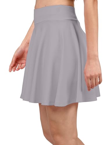 Image of Mehrang Spandex Women's Classic Stretchy All Time Trendy Skater Skirt with Attached Inner Shorts and Flared Inskirt