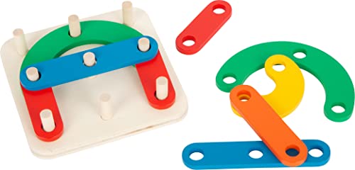 small foot Lernspiel Steckpuzzle Buchstaben und Zahlen aus Holz, Lege-und Steckspiel, für Kinder ab 4 Jahren, 11741