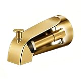 Tub Spout with Diverter, Heavy Duty All Metal Bathtub Faucet with Brass,Shower Slip-on Bathtub Faucet for 1/2 Inch Copper Pipe,5-3/8 Inch Bath Tub Faucet Replacement,Brushed Gold