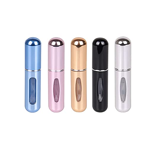 Beauenty 5pcs Perfume Spray Bottle Set,Portable Perfume Refillable Spray Bottle,Mini Atomizer Spray Perfume Bottle Set for Travel