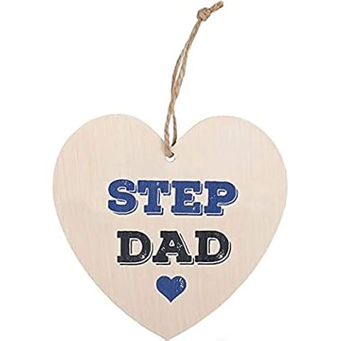 Love You Step Dad Gifts, Fathers Day Gift, Wooden Hanging Heart Sign Plaque for Special Dad, Thank You Present from Daughter Son Cover