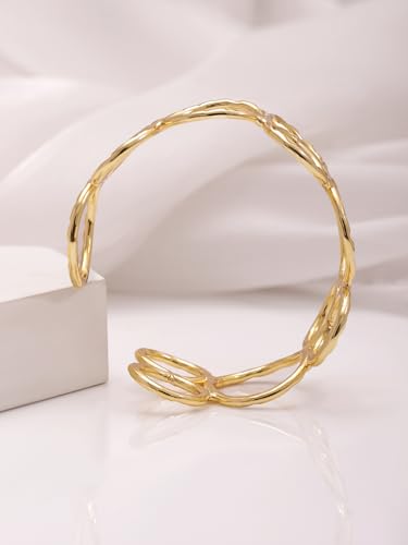 Image of Rubans Cuff Bracelet Stylish Statement Western Jewellery Gift for Women & Girls