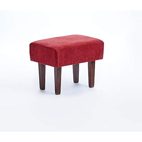Gasten a gusto Reposapiés/Taburete con Patas de Madera Tela Antimanchas (Granate) Cover