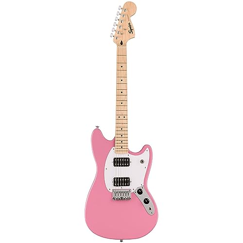 Image of Squire Sonic Mustang Electric Guitar, Flash Pink, Maple Fingerboard