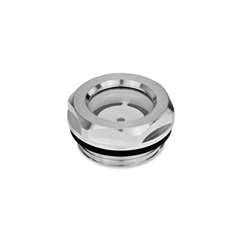 Ganter Normelemente Oil Sight Glasses, GN 743-32-G11/2-A, with Reflector thermoplastic, inch Thread, Aluminium, 1 Piece