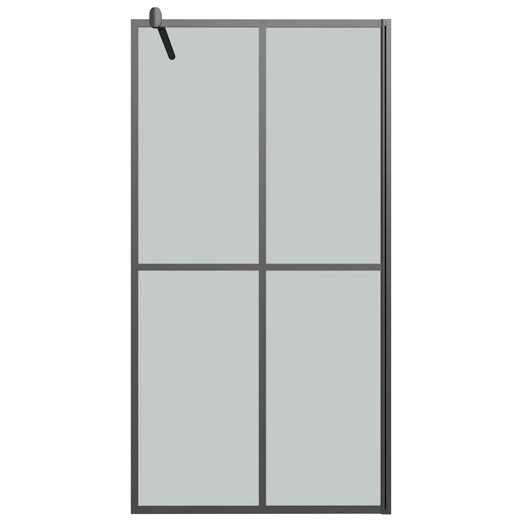 Parete doccia walk-in, 100 x 195 cm, vetro di sicurezza scuro, con telaio in alluminio regolabile, paraspruzzi, stabilizzatore, parete laterale per bagno